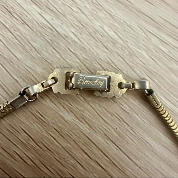 🥂SOLD🥂Vintage Crystal Barclay Signed Necklace, Gold-Tone Emerald Amber, 15” - Picture 3 of 13